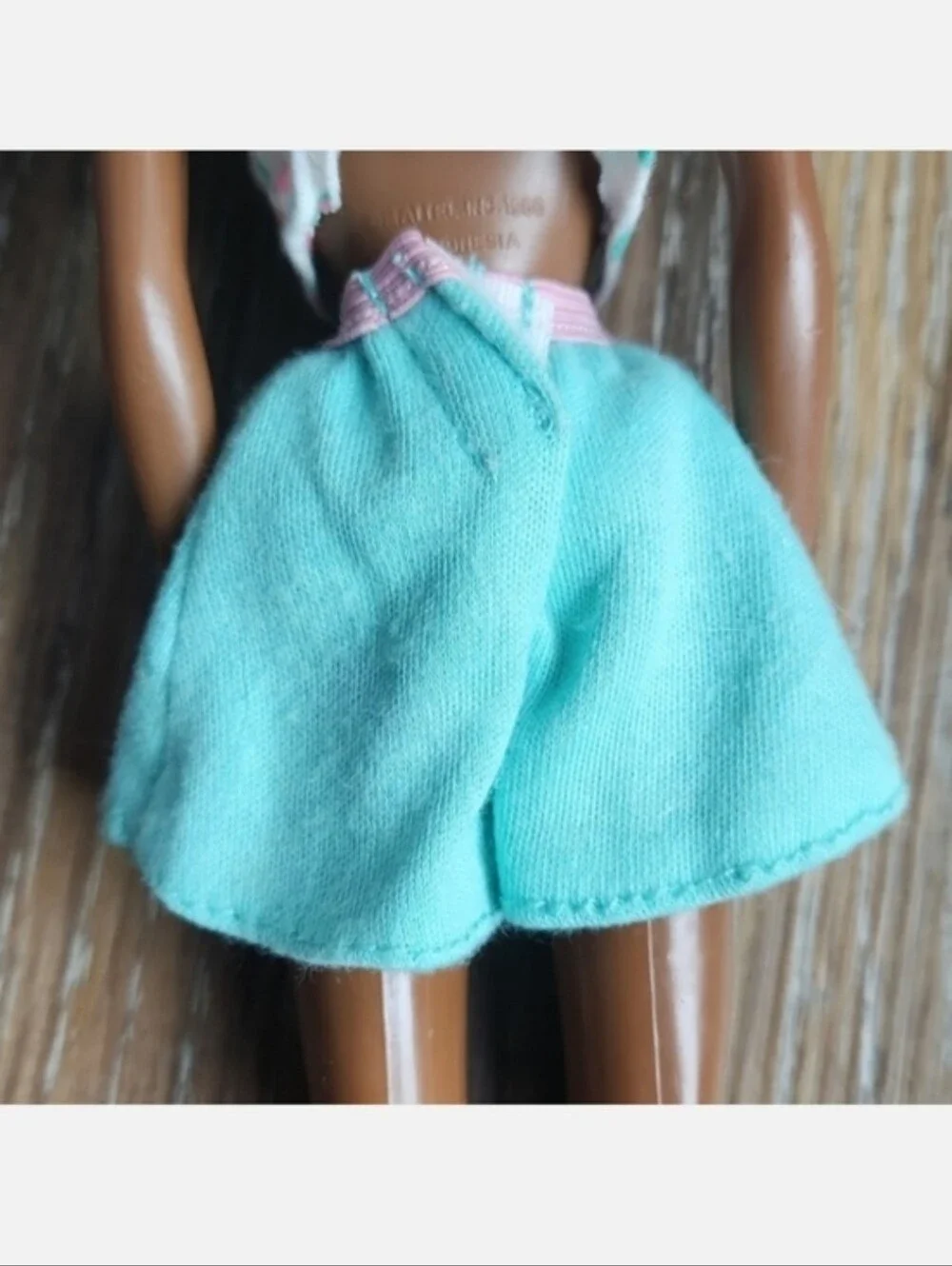 Vintage African American Black Barbie Doll Pink Green Floral Outfit